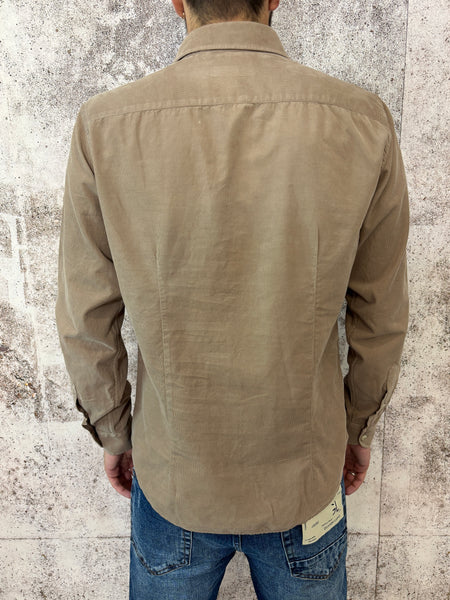 Camicia velluto camel micro costine