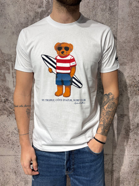 T-Shirt bianca Orsetto Surf Club