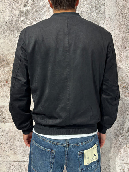 Giubbino bomber scamosciato nero GL971