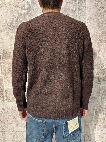 Maglione girocollo boucle' moro