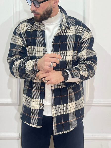 Camicia flanella scozzese nera