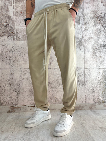 Pantalaccio misto lino beige