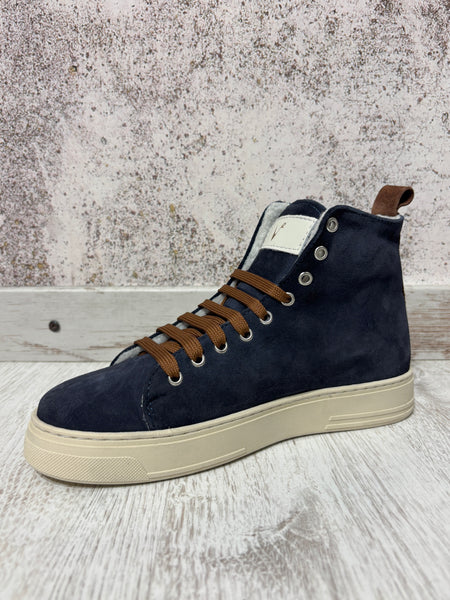 Stivaletto Teddy blu/tabacco