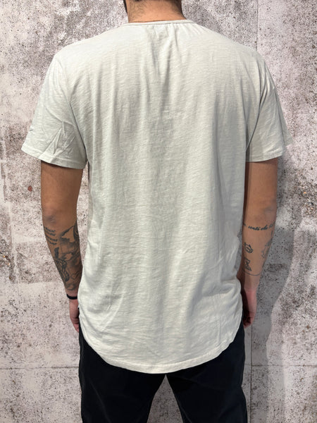 T-Shirt serafino sabbia misto lino
