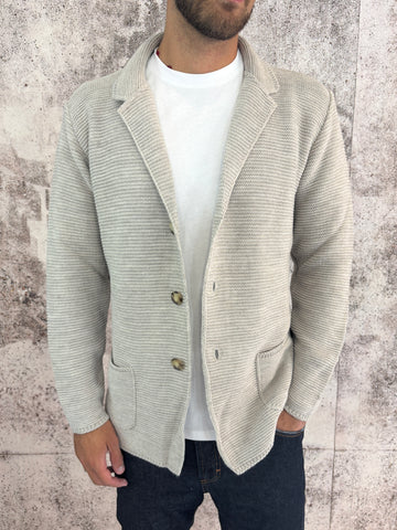 Giacca in maglia beige