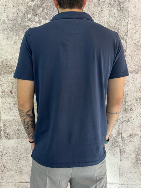 Polo cotone tinto capo blu
