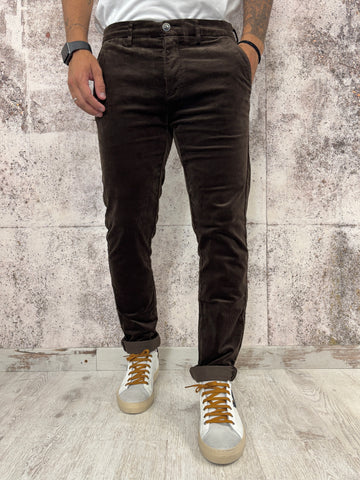 Pantalone chino velluto cioccolato