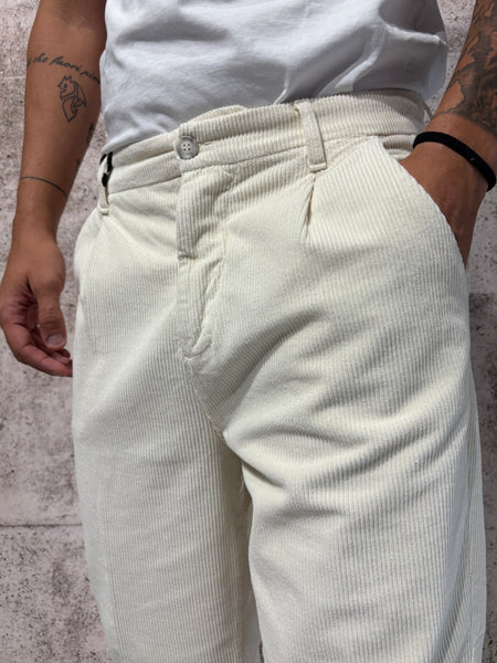 Pantalone velluto panna art. GL21847