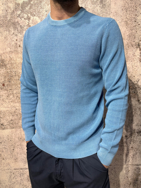Maglioncino costine azzurro