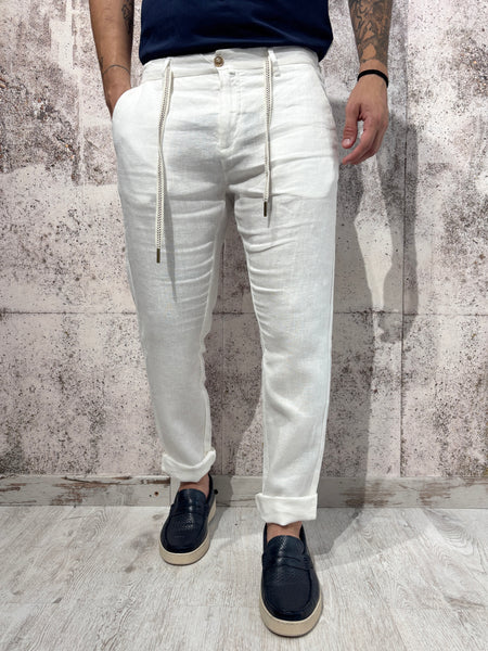 Pantalone lino bianco art. Michigan