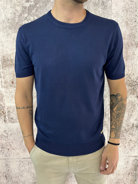 T-Shirt in maglia m/m blu