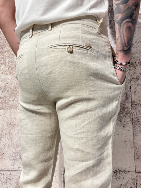 Sand linen trousers art. Michigan