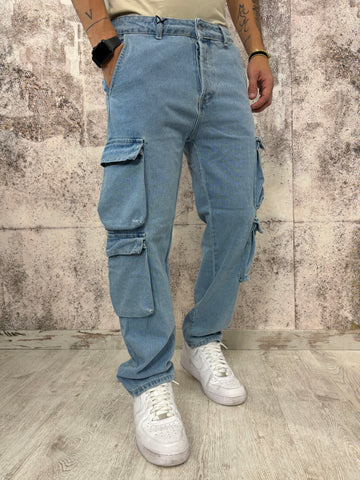 Jeans cargo doppio tascone