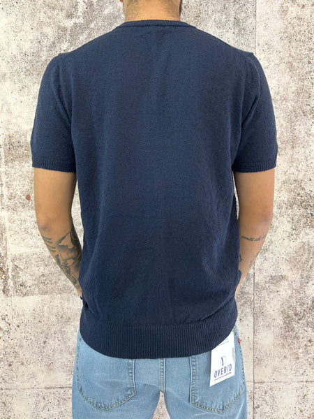 T-Shirt in maglia boucle' blu