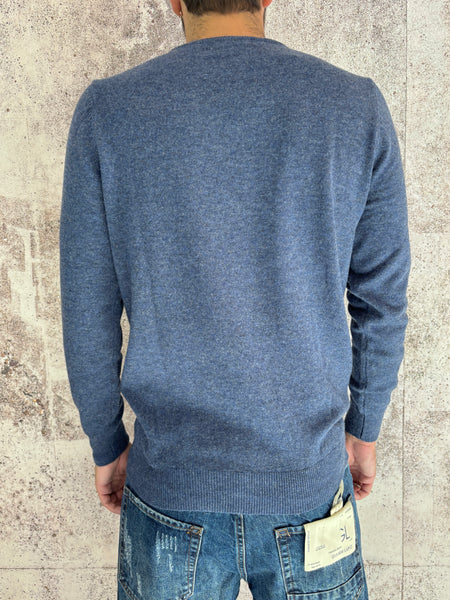 Maglione blu misto cashmere