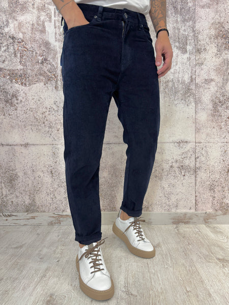 Pantalone velluto blu mod. Cooper