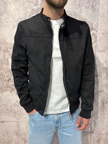 Biker ecopelle scamosciato nero