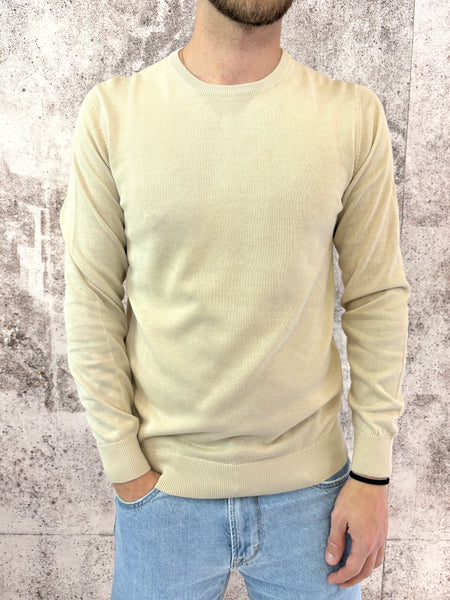 Maglioncino basic beige cotone