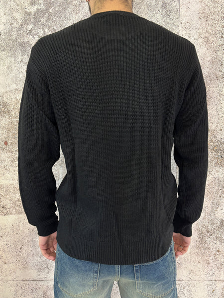 Maglione paricollo costa inglese nero
