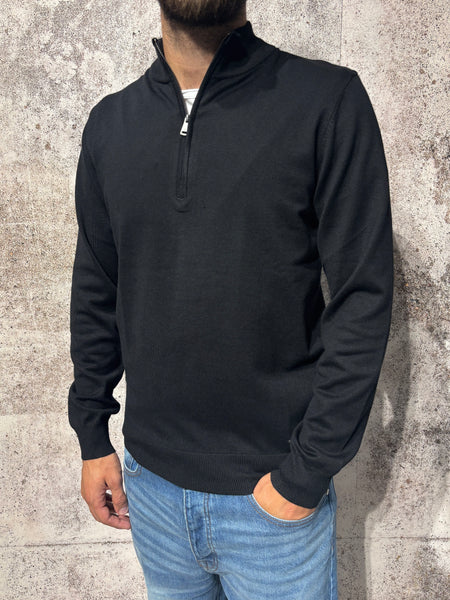 Maglioncino mezza zip nero GL3513