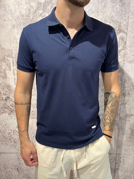 Polo piquet blu
