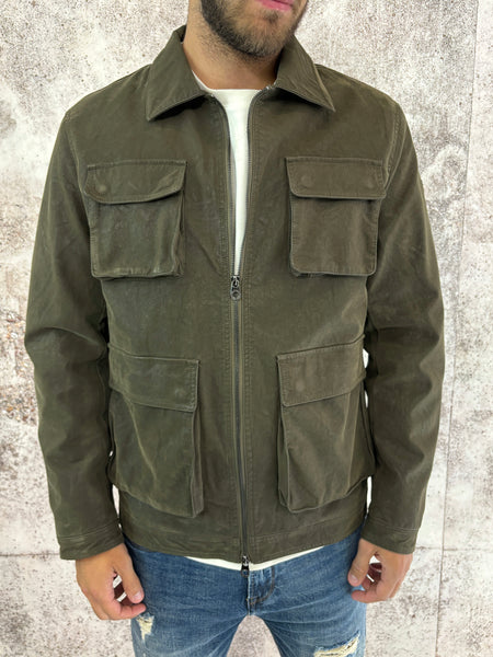 Field Jacket verde militare ecopelle