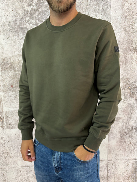 Felpa girocollo basic verde militare