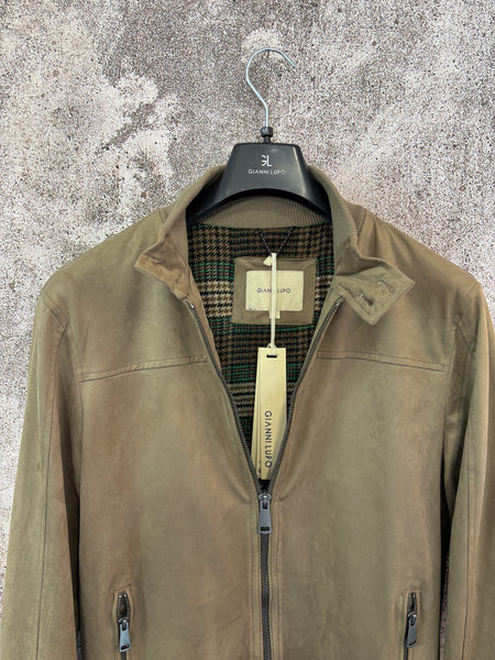 Giubbino mod. college scamosciato beige