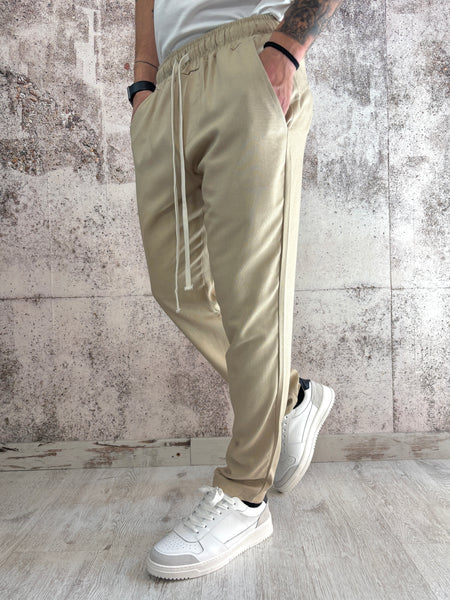 Pantalaccio misto lino beige