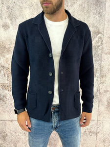 Giacca cardigan in maglia blu