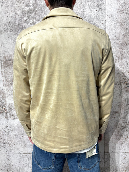 Giacca trucker scamosciata beige