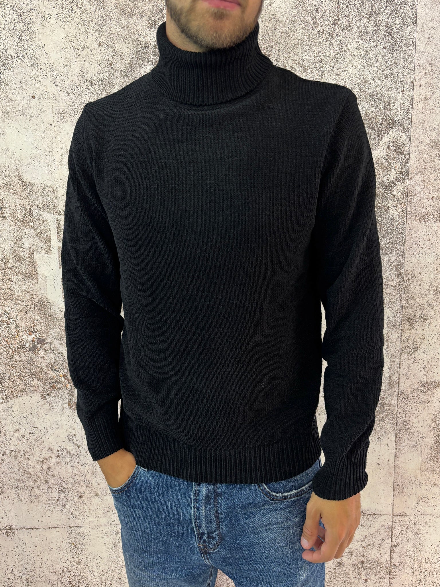 Dolcevita ciniglia nero