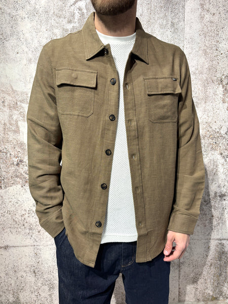 Camicia overshirt ramie' brown