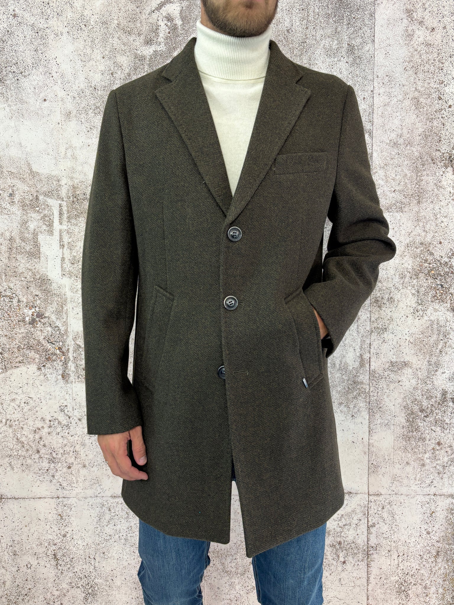 Cappotto foderato verde militare