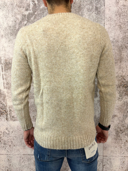 Maglione girocollo beige melange