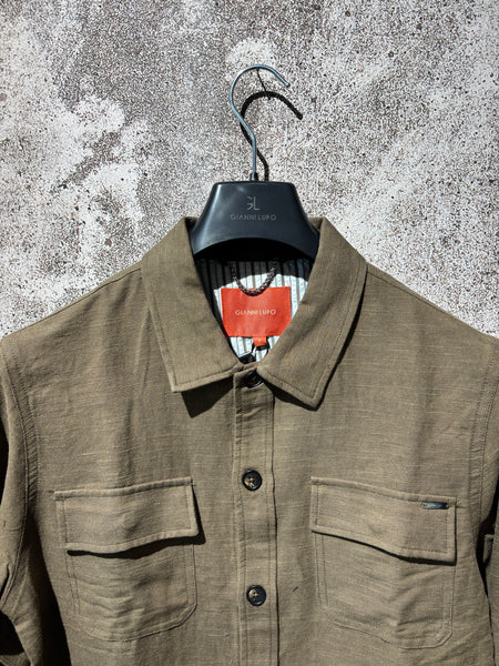 Camicia overshirt ramie' brown