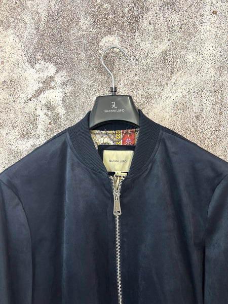 Giubbino bomber scamosciato blu