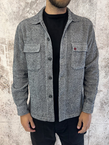 Giacca caldo cotone microfantasia grigio/nera