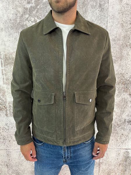 Giacca ecopelle militare