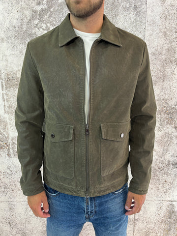 Giacca ecopelle militare