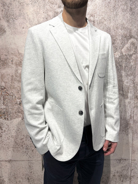 Giacca monopetto jacquard grigia