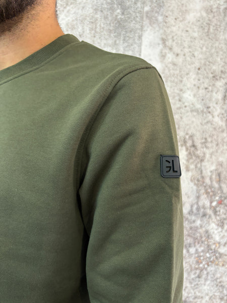 Felpa girocollo basic verde militare