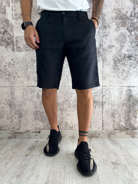 Bermuda chino lino nero