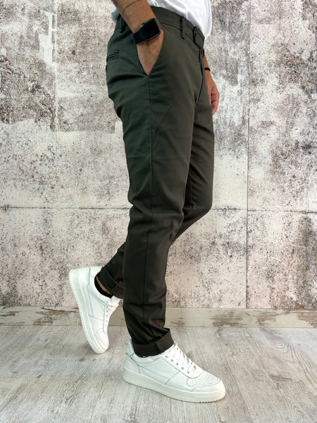 Pantalone chino verde militare Slim Fit