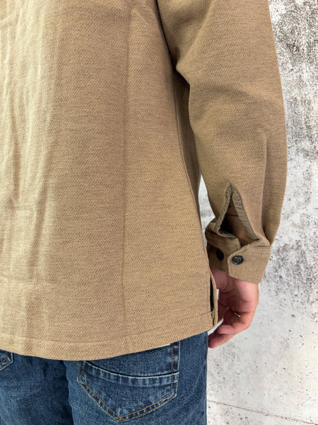 Giacca overshirt in panno camel