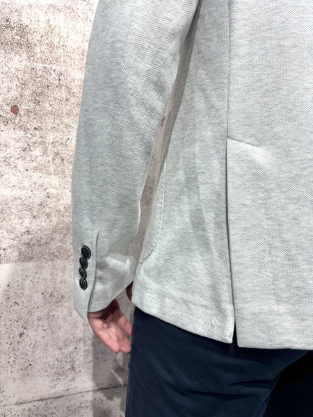 Giacca monopetto jacquard grigia