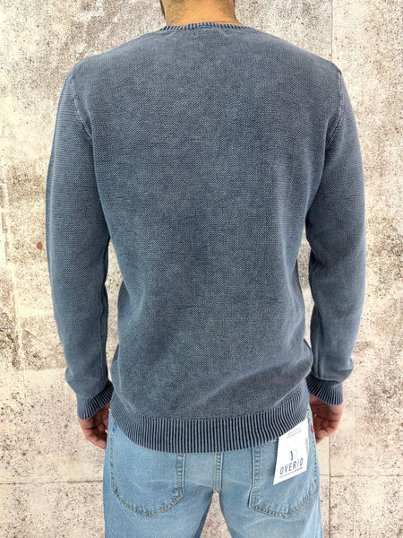 Maglioncino lavorato blu polvere