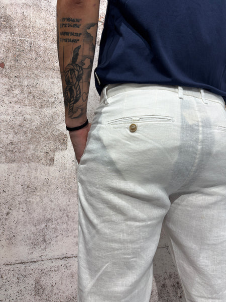 Pantalone lino bianco art. Michigan