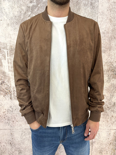 Giubbino bomber scamosciato moro