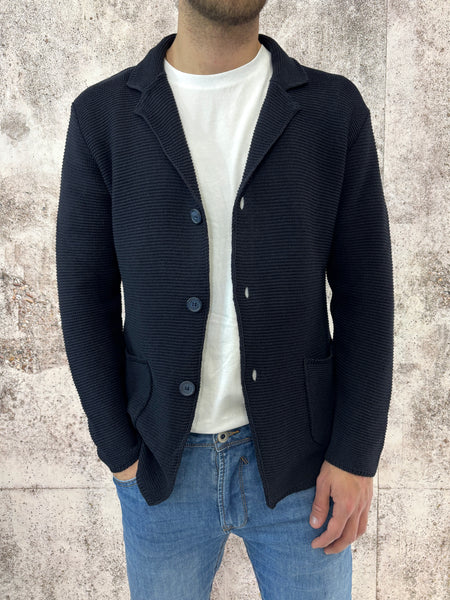 Giacca in maglia blu